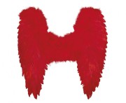 Duże czerwone skrzydła anioła 50x50 cm na karnawał, przebranie