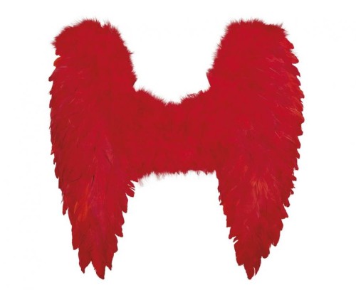 Duże czerwone skrzydła anioła 50x50 cm na karnawał, przebranie