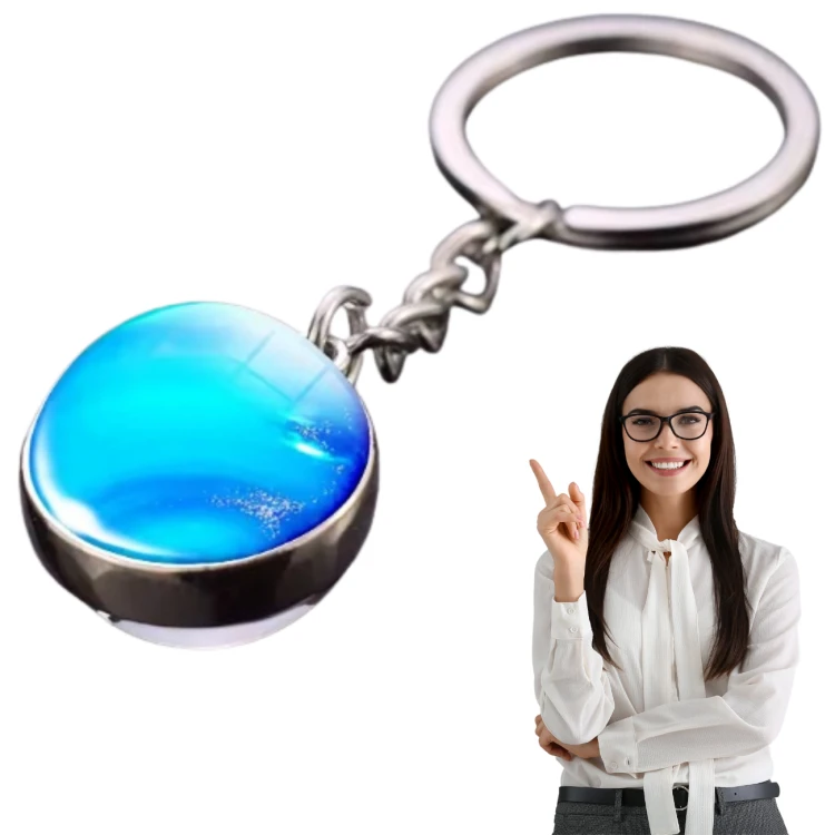 Brelok Neptun szklana kula z planetą, kosmiczny dodatek średnica 2 cm.png