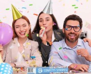 Złote Czapeczki Urodzinowe Holograficzne – 100 szt. na Imprezę