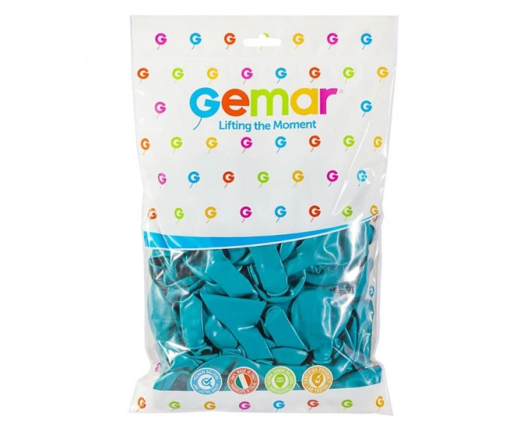 Balony Pastelowe Turkusowo-Niebieskie 30 cm – 100 szt. | Gemar