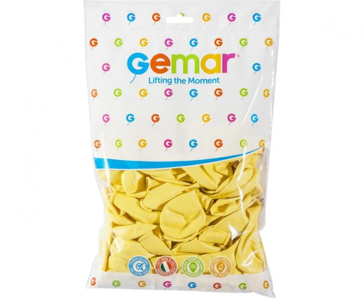 Balony Makaroniki Musztardowe 12” (30 cm) – 100 szt. | Gemar