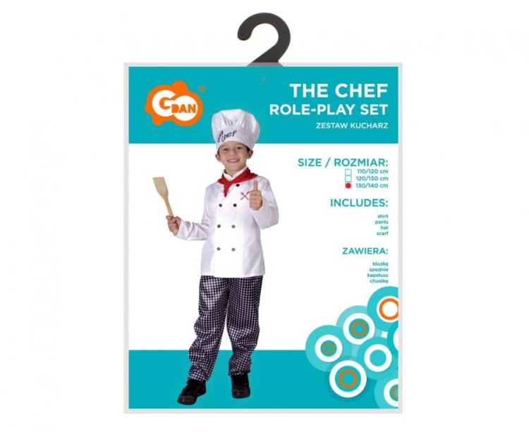 Strój Kucharza dla Dziecka 130/140 – Kostium na Bal i Zabawy w Domu
