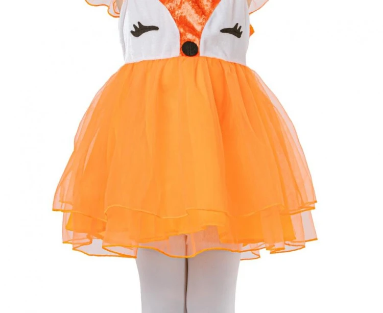 Strój Lisiczki dla dziewczynki 92/104 cm – Sukienka i opaska pomarańczowa