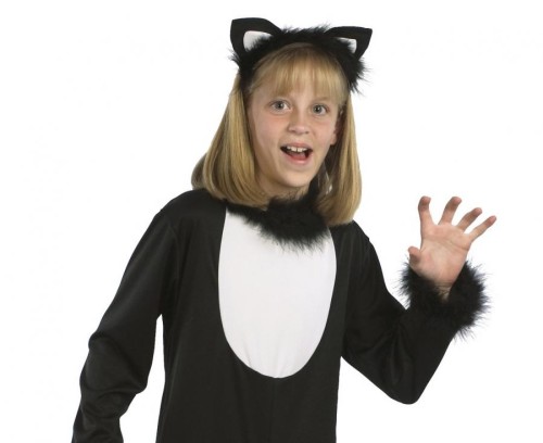 Strój Uroczy Kotek dla dziewczynki 120/130 cm – kombinezon z opaską