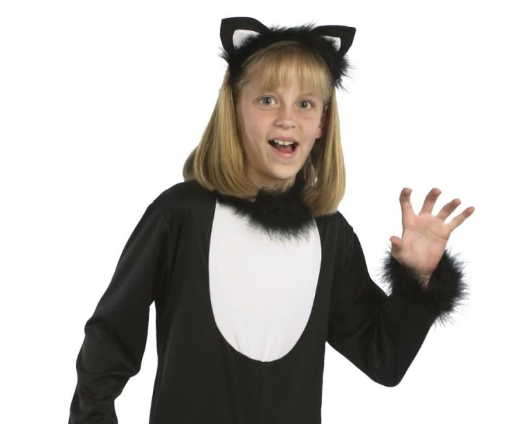 Strój Uroczy Kotek dla dziewczynki 130/140 cm – kombinezon z ogonkiem