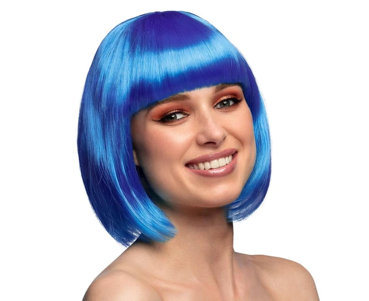 Ciemnoniebieska peruka kabaretowa – bob na imprezy i karnawał