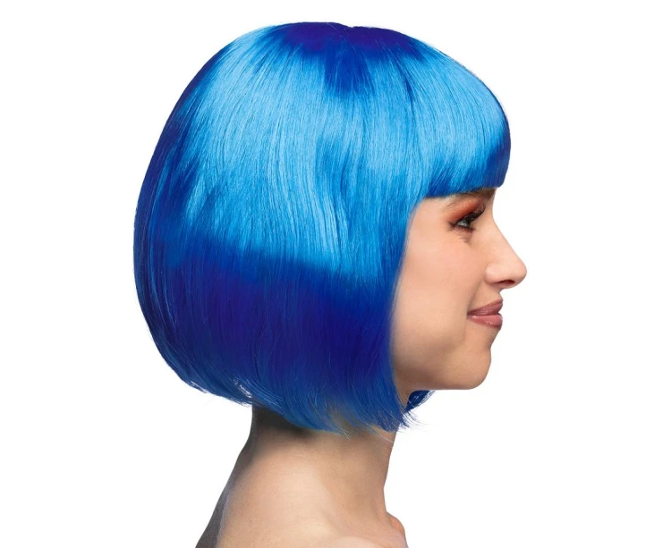 Ciemnoniebieska peruka kabaretowa – bob na imprezy i karnawał