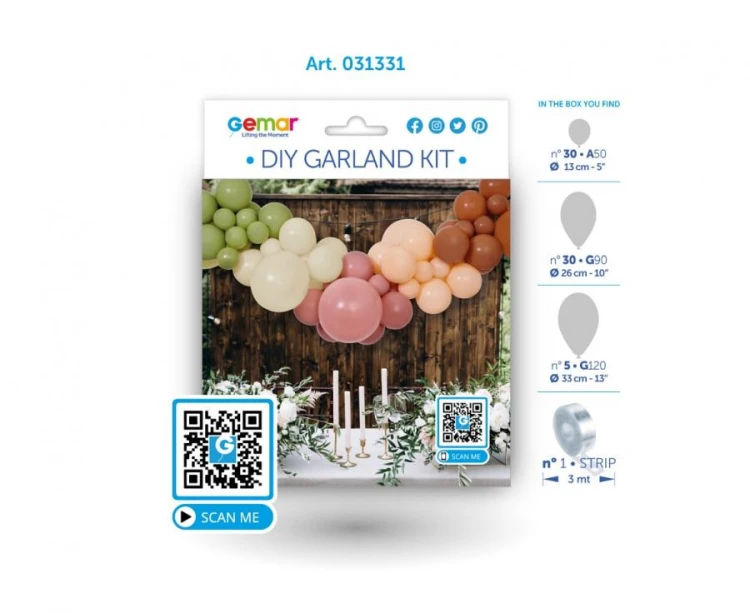 Zestaw Girlanda Balonowa Boho – Dekoracja DIY 200 cm, 65 Balonów