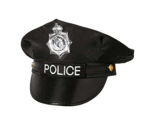 Czarna Czapka Policyjna – Uniwersalny Rozmiar dla Dorosłych