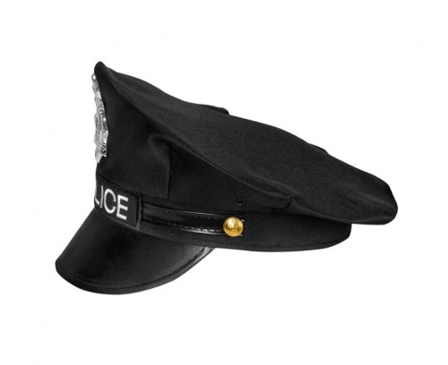 Czarna Czapka Policyjna – Uniwersalny Rozmiar dla Dorosłych