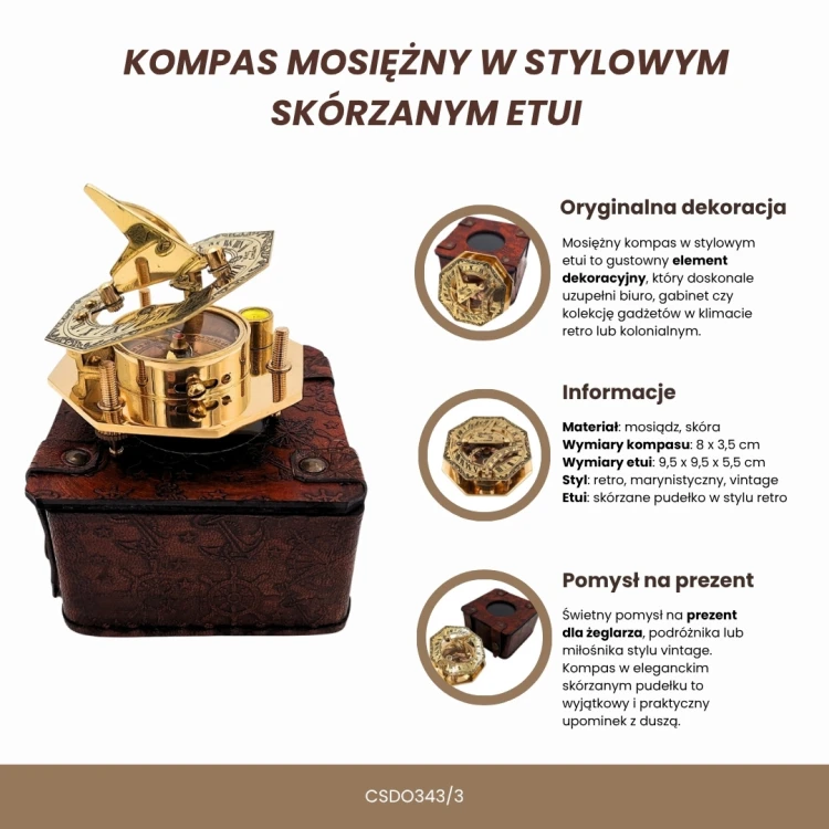 Mosiężny Kompas Retro w Skórzanym Etui – Symbol Przygody i Stylu  (7).jpg