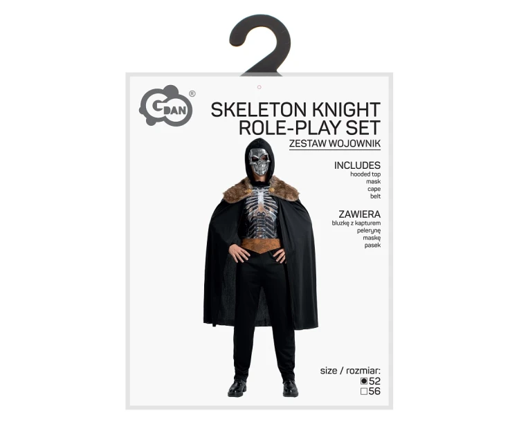 Strój Wojownika dla Dorosłych M – Maska, Kaptur, Peleryna, Pasek