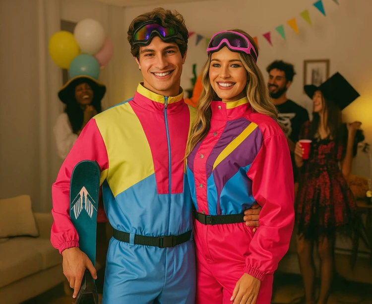 Strój Narciarza dla Dorosłych S – Kombinezon, Gogle, Pasek