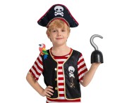 Strój Pirata dla Chłopca 130/140 cm – Bluzka, Spodnie, Kapelusz, Papuga