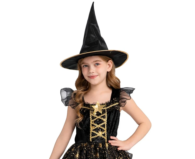 Strój czarownicy dla dziewczynki 130/140 cm – idealny na Halloween