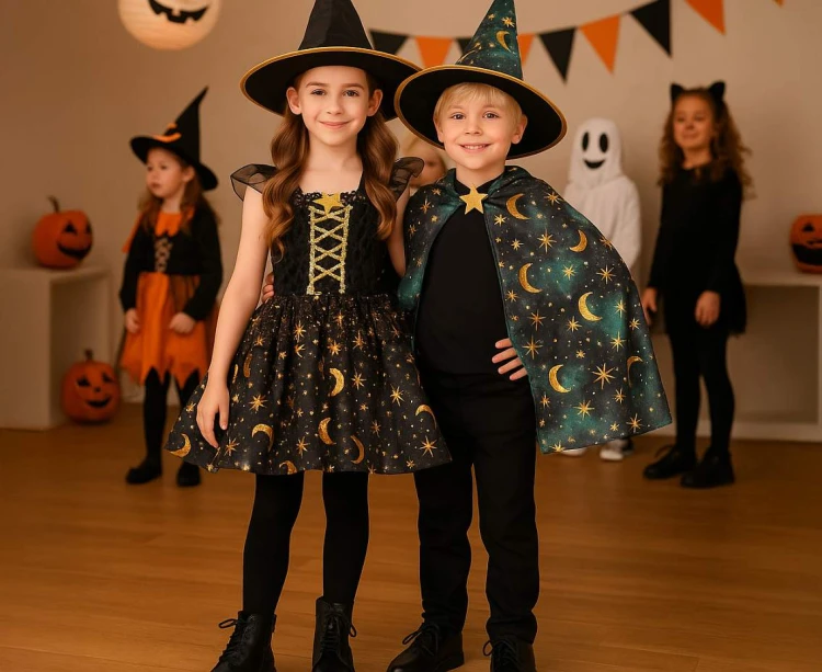 Strój czarownicy dla dziewczynki 130/140 cm – idealny na Halloween