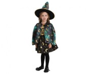 Strój zielonej czarodziejki dla dzieci 92/104 cm – peleryna i kapelusz