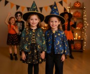 Strój zielonej czarodziejki dla dzieci 92/104 cm – peleryna i kapelusz