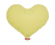 Balony foliowe serce 14" pastel żółty – zestaw 5 sztuk do napełnienia helem