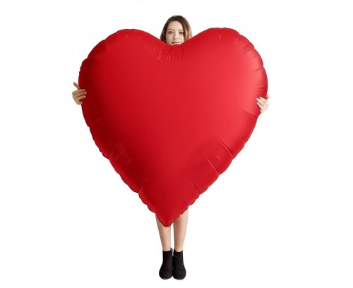 Gigantyczny Balon Serce 165 cm Czerwony Matowy – Dekoracja Okolicznościowa