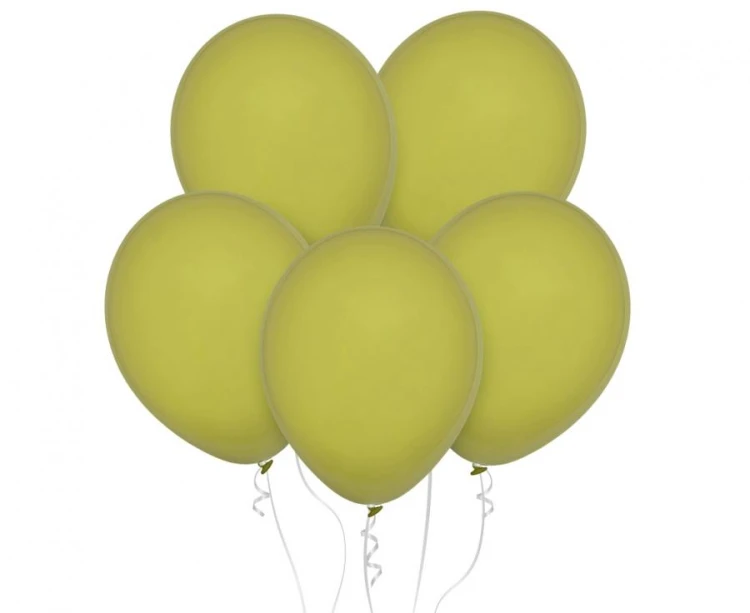 Balony pastelowe zielone (Olive) 18 cali – 25 sztuk, klasyczne