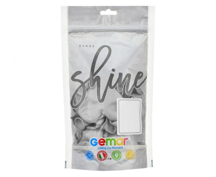 Balony serca srebrne chromowane 30 cm – 25 sztuk na dekoracje