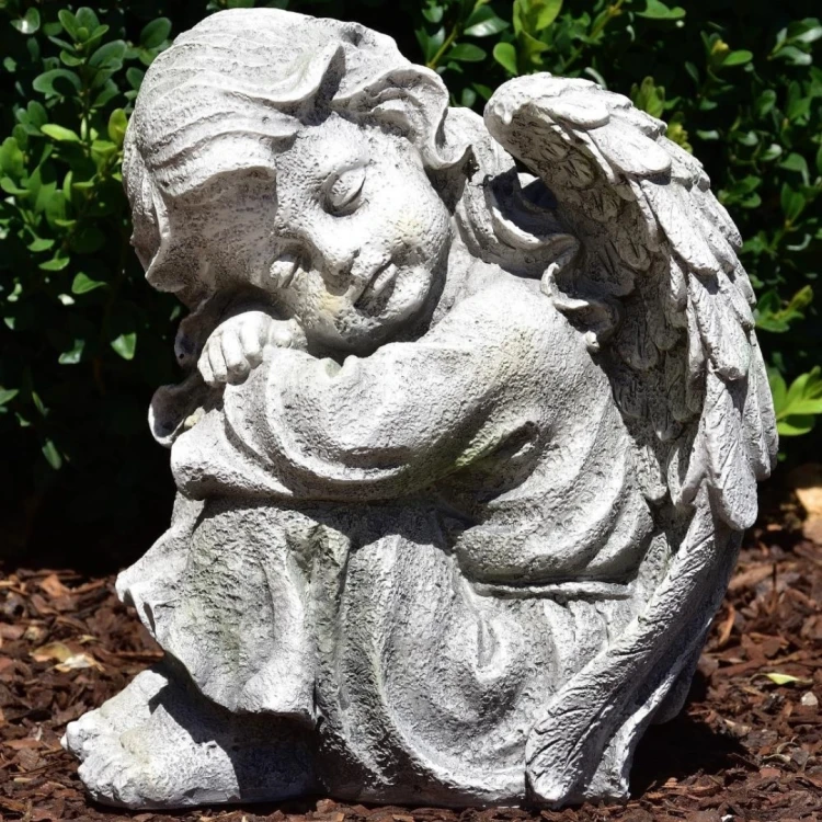 Figurka Ogrodowa Aniołek 24 cm – Dekoracja z Symbolem Spokoju i Harmonii  (2).jpg