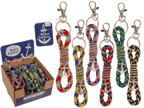 Brelok marynistyczny z kotwicą – pleciony sznur, karabińczyk  (1).jpg