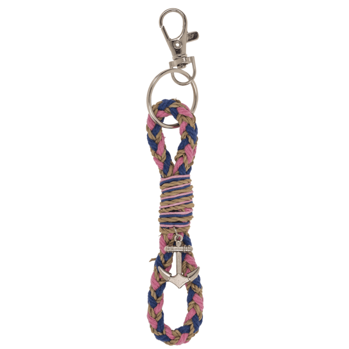 Brelok marynistyczny z kotwicą – pleciony sznur, karabińczyk  (6).png