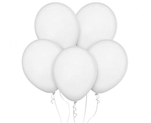 Balony pastelowe białe 46 cm – zestaw 25 sztuk