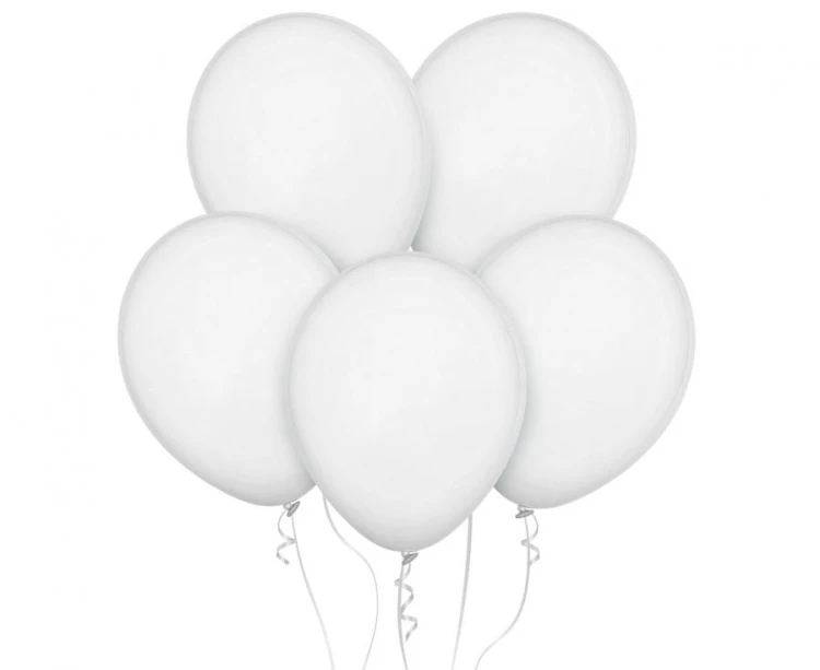 Balony pastelowe białe 46 cm – zestaw 25 sztuk