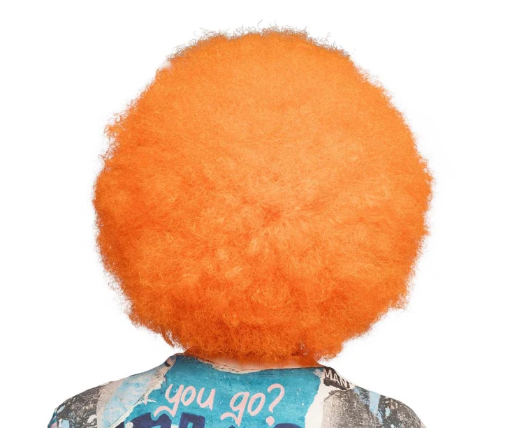 Peruka Sugar – neonowe pomarańczowe afro na imprezy i karnawał