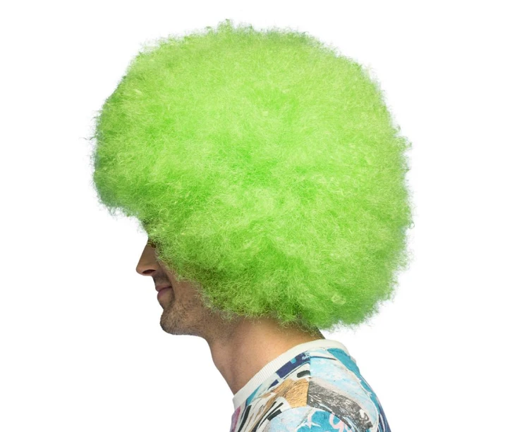 Peruka Sugar – zielone neonowe afro na karnawał, disco i festiwale