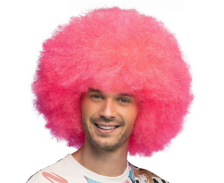 Peruka Sugar – różowe neonowe afro na karnawał, disco i festiwale