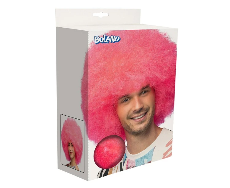 Peruka Sugar – różowe neonowe afro na karnawał, disco i festiwale