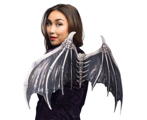 Skrzydła nietoperza Wisteria – szare skrzydła na Halloween i kostiumy