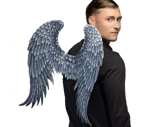 Skrzydła anioła Michaella – szare skrzydła na przebranie i kostium