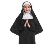 Strój zakonnicy dla kobiet – czarny kostium habit na Halloween i karnawał