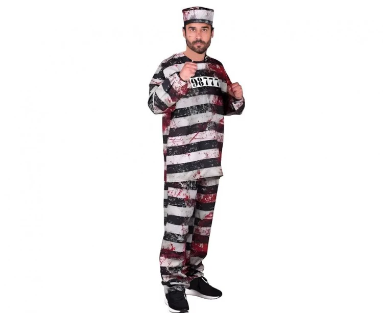 Strój upiornego więźnia dla dorosłych – kostium na Halloween i karnawał