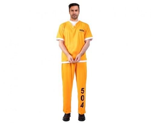 Strój więźnia dla mężczyzny – pomarańczowy kostium na Halloween i bal
