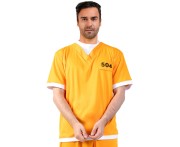 Strój więźnia dla mężczyzny – pomarańczowy kostium na Halloween i bal