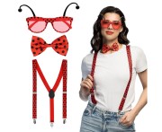 Zestaw Biedronka – uniwersalne przebranie z muszką, szelkami i okularami