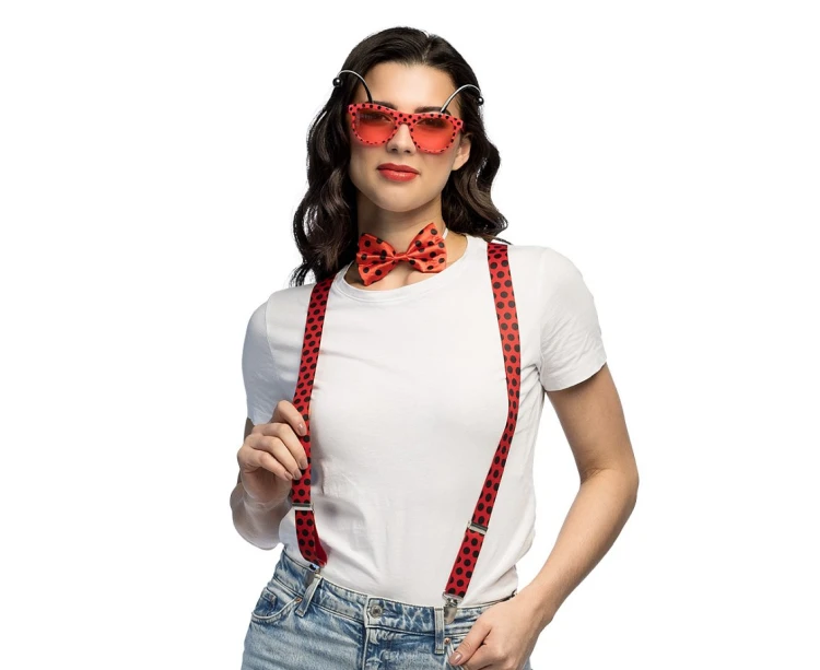 Zestaw Biedronka – uniwersalne przebranie z muszką, szelkami i okularami