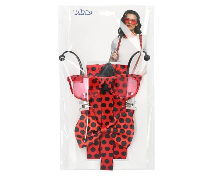 Zestaw Biedronka – uniwersalne przebranie z muszką, szelkami i okularami