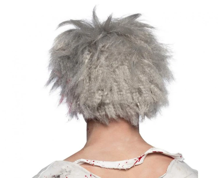 Peruka zombie szara – uniwersalny dodatek do kostiumu grozy