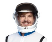 Hełm astronauty biało-czarny – uniwersalny dodatek do kosmicznego stroju