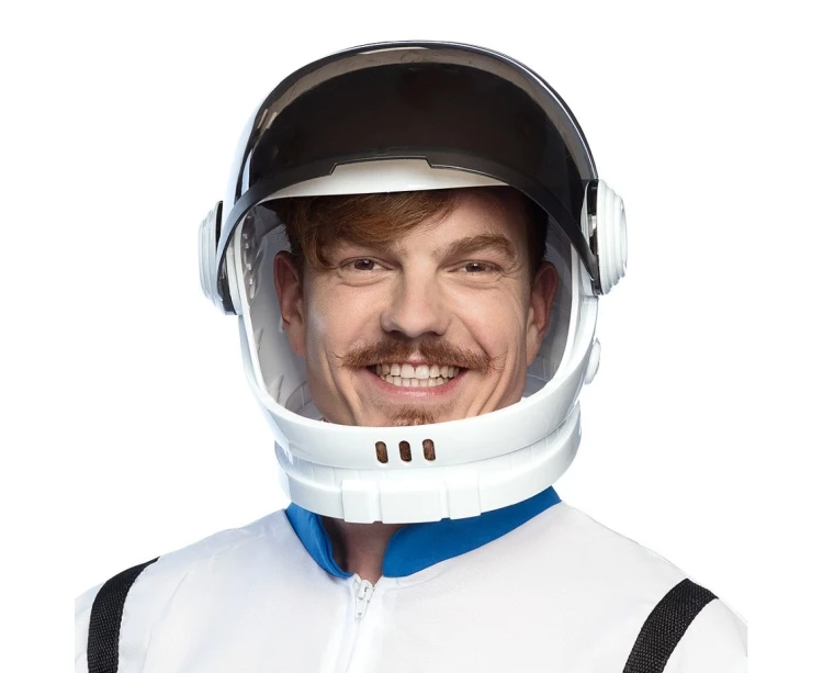 Hełm astronauty biało-czarny – uniwersalny dodatek do kosmicznego stroju