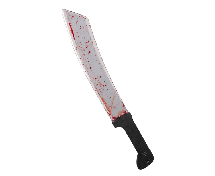 Krwawa maczeta plastikowa – straszny rekwizyt na Halloween i imprezy