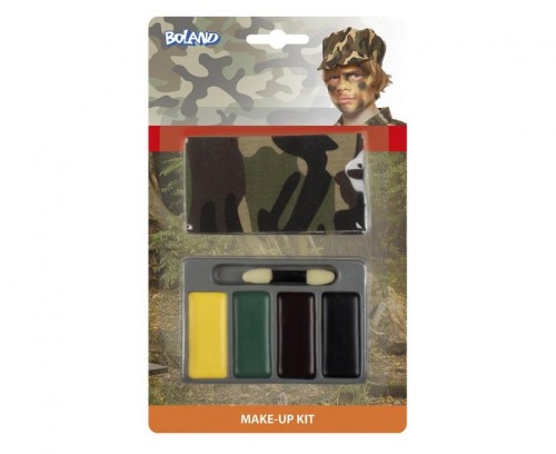 Zestaw farbek do malowania twarzy Armia – 4 kolory + aplikator i chusta